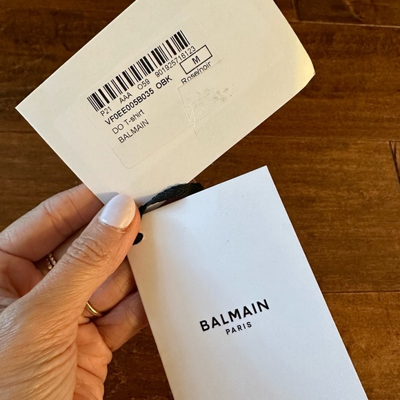 Balmain Logo Pink Boxy Short Sleeve Graphic Tee Sz Medium - Picture 15 of 16